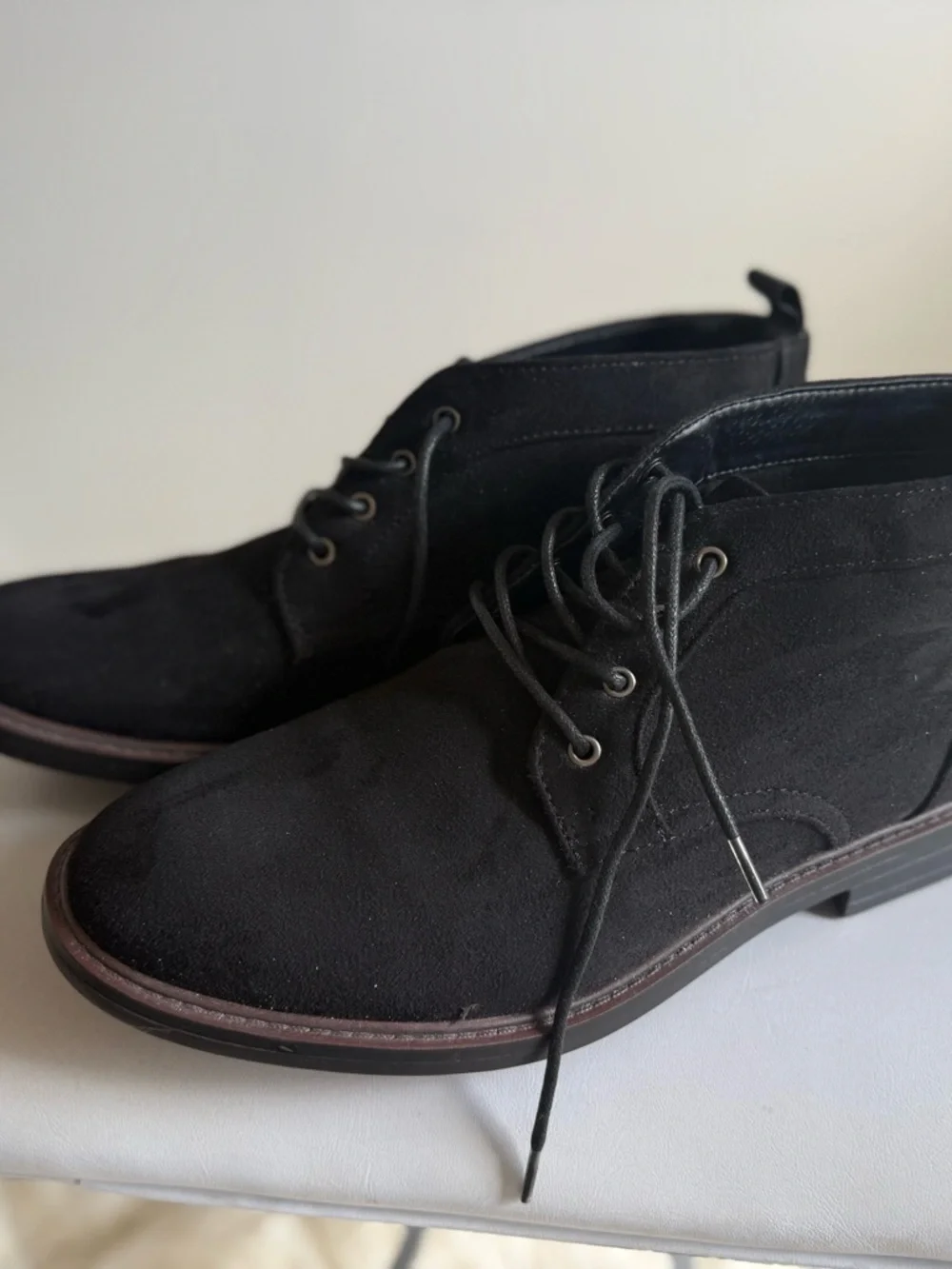 Alfani Men’s Black Suede Chukka Boots Size 10.5M Lace Up Ankle Shoes